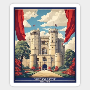 Windsor Castle Berkshire United Kingdom Vintage Travel Tourism Poster Sticker